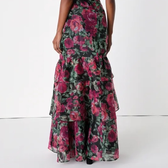 Lulu’s Floral Organza Maxi Dress - Picture 5 of 6